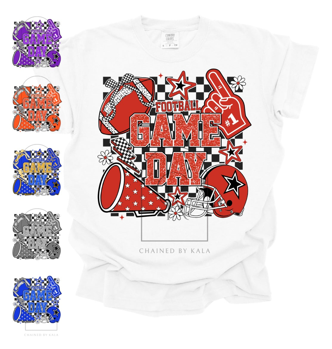 Football Game Day Checkered Collage