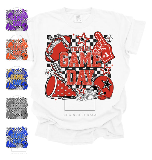 Football Game Day Checkered Collage