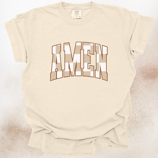 Amen (tan checkered)
